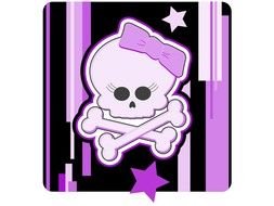 Cute Girly Cartoon Skull drawing
