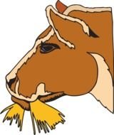 Cow Eating Hay Clip Art