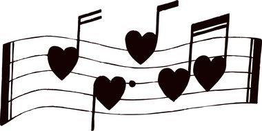 Ä°llustration of Music Notes Heart