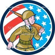 World War Two American Soldier Cartoon