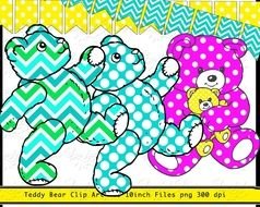ClipArt Pink Teddy Bear Invitation Clipart Chevron Baby Shower