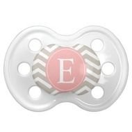 Black And Pink Zebra Stripes Monogram Baby Pacifier