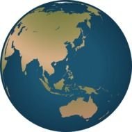 painted planet Earth on a white background