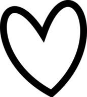 Black Heart Outline Clip Art N4