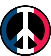 France flag colors on the peace sign