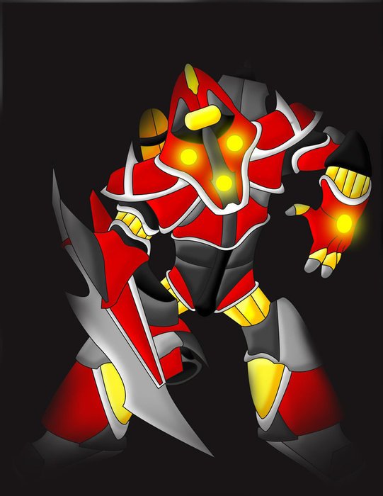 illustration of a robot on a black background