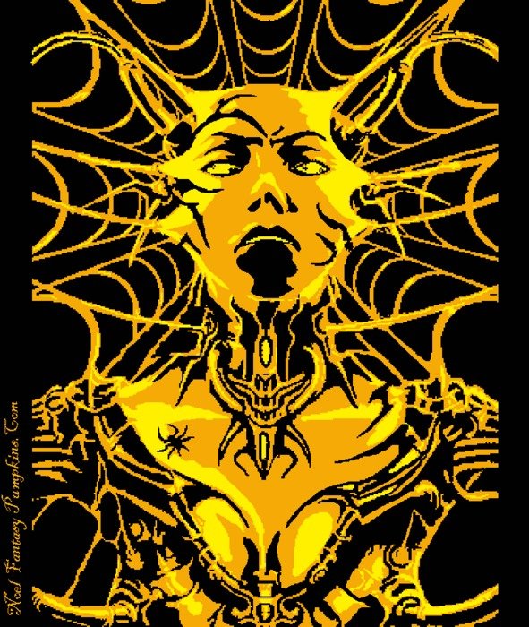 yellow demon on a black background