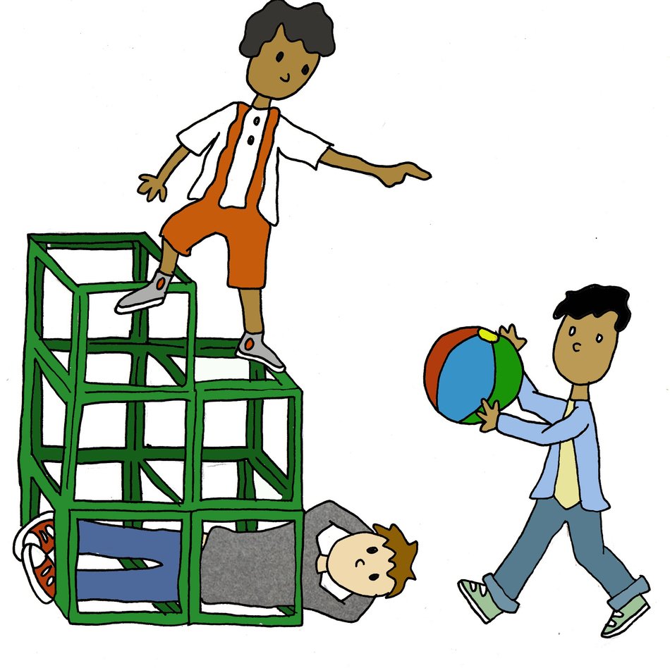 children in the gym in a graphic representation