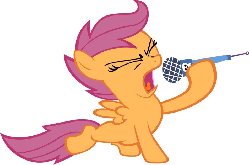 My Little Pony Scootaloo with the microphone clipart