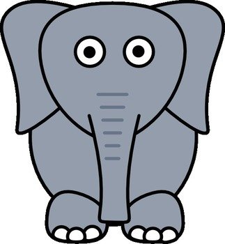 Gray Elephant Clip Art