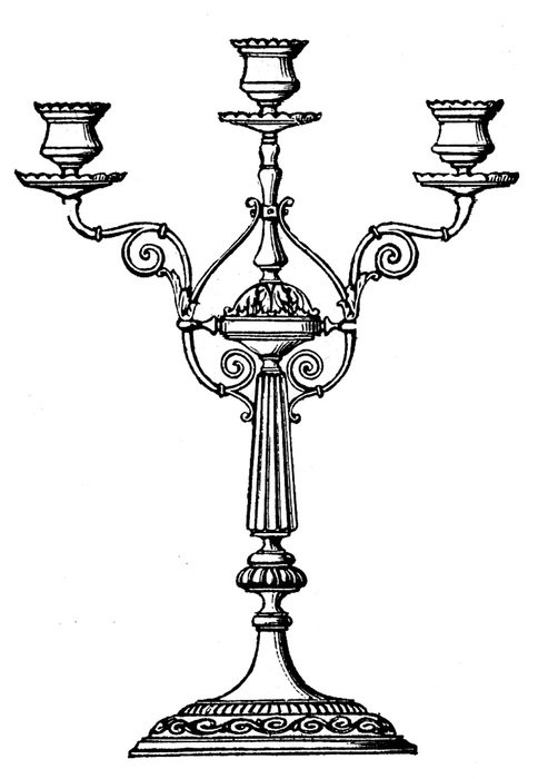 Clipart of Vintage Candelabra