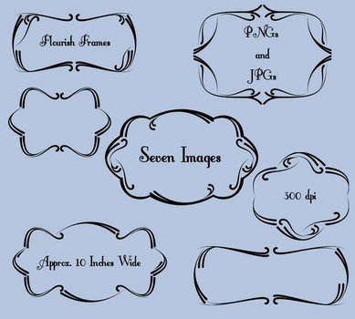 Flourish Border Clip Art N4