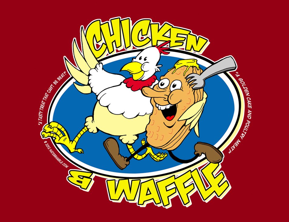 Chicken And Waffles Cartoon drawing
