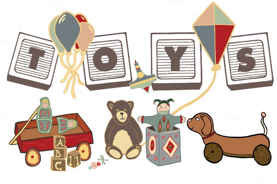 Toys In Boxes Clip Art