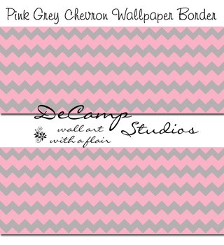 Pink And Grey Chevron Border