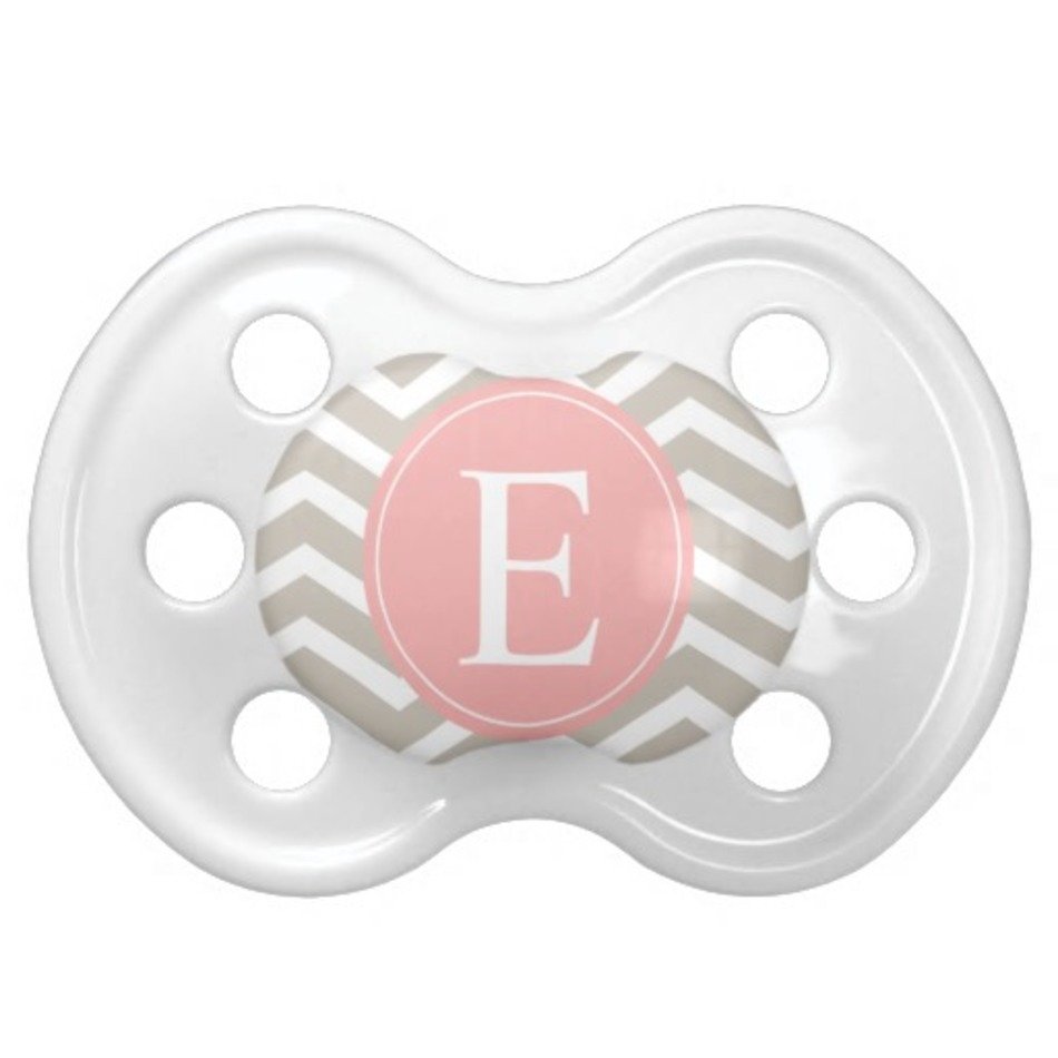Black And Pink Zebra Stripes Monogram Baby Pacifier
