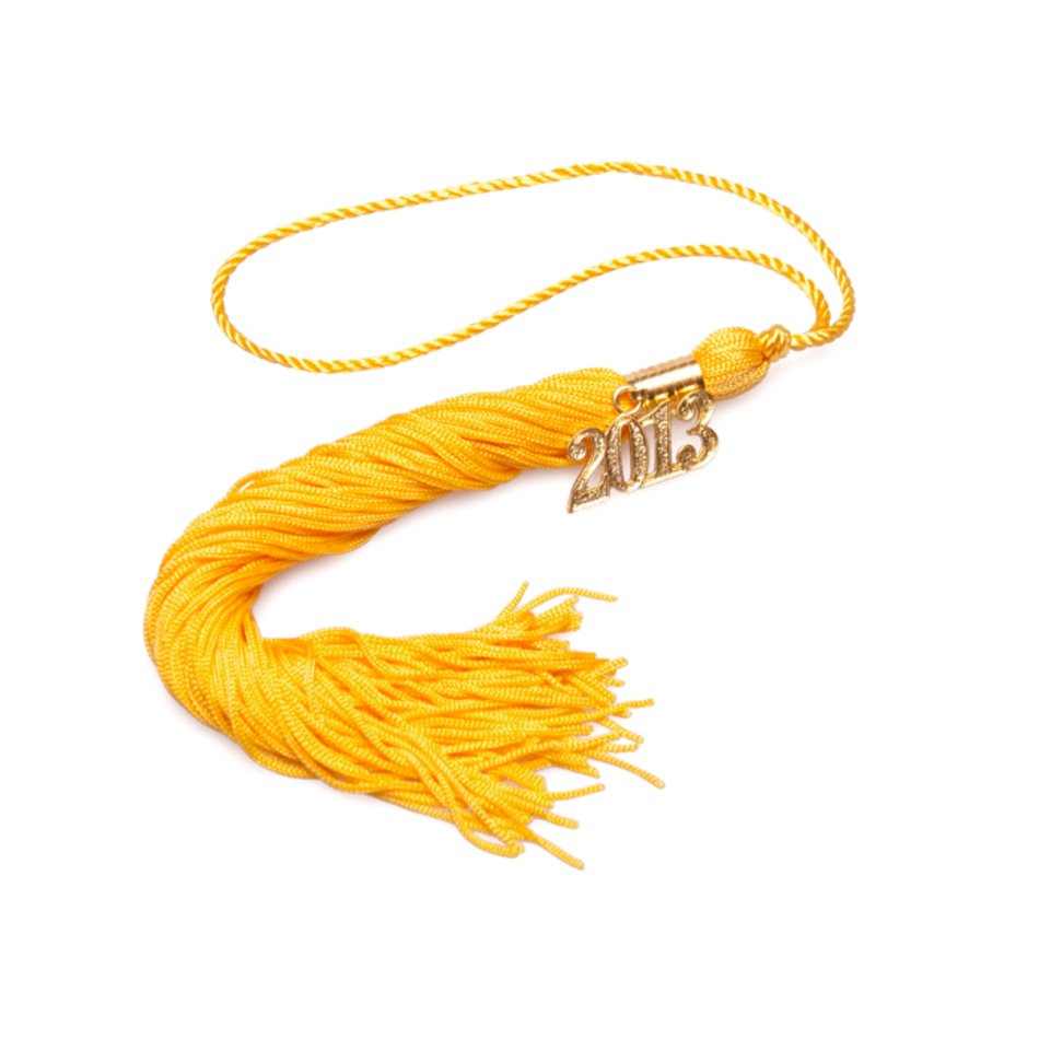 Blue Gold Graduation Cap With Tassel