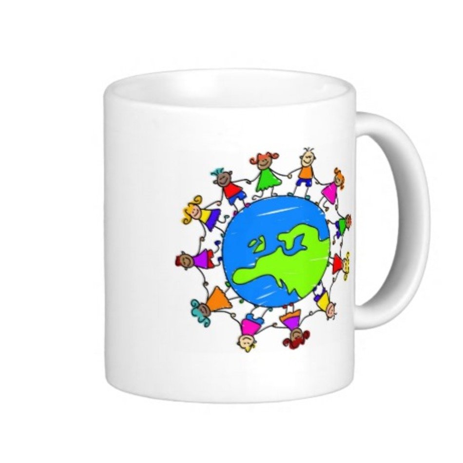 Red Cherrys Cartoon Characters Coffee Mug