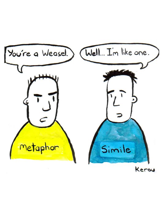 Funny Simile And Metaphor Examples drawing