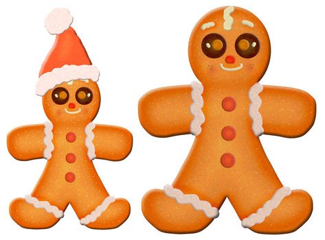 Gingerbread Man Cutouts Template drawing