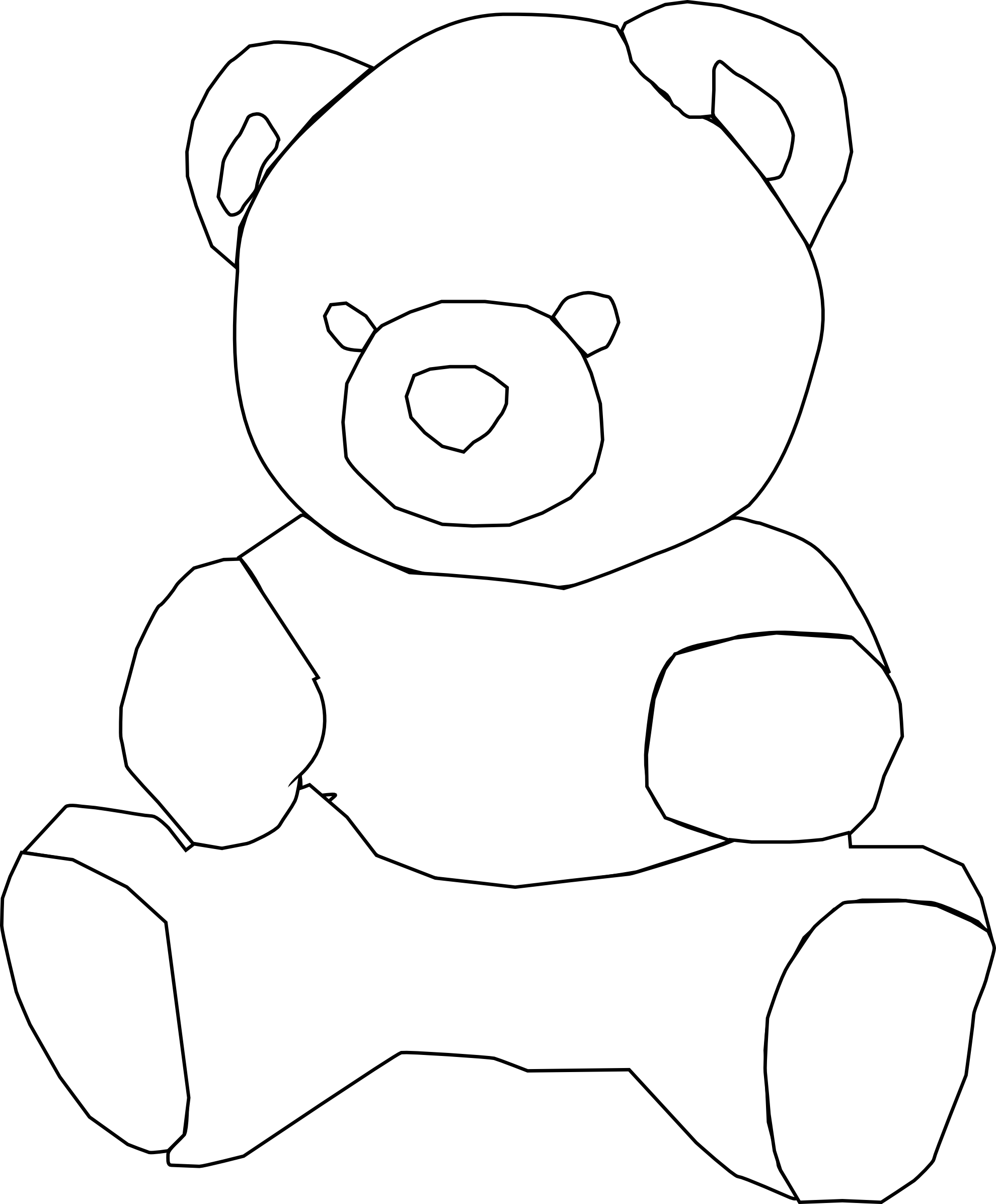 İllustration of Teddy Bear Line Art free image download