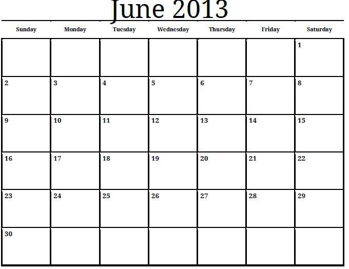 June 2013 Calendar N2 free image download