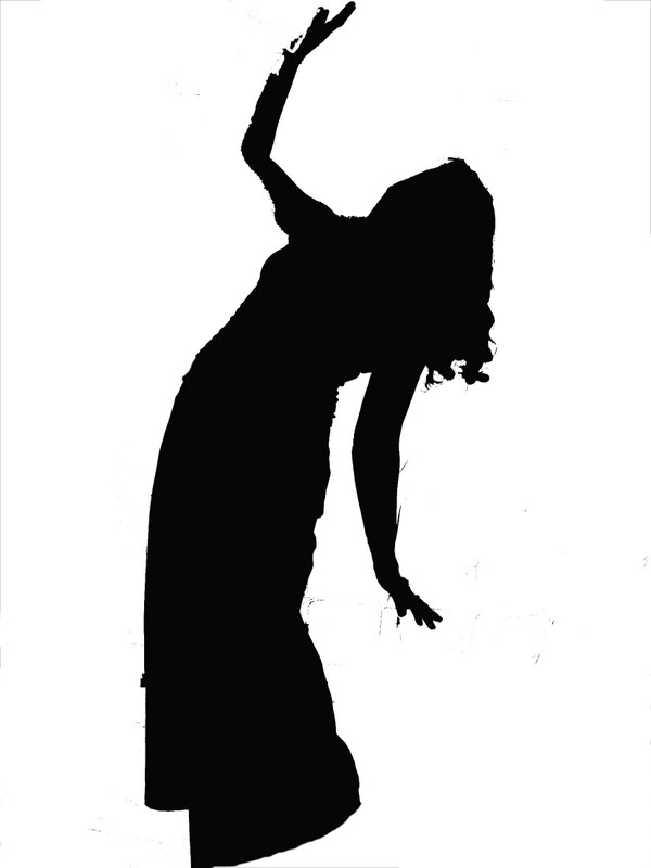 Silhouette of a girl leaning back free image download