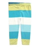 Girl Legging Green Blue Big Stripe 1