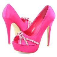 isolated hot pink high heels