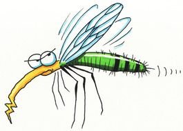 Colorful cartoon mosquito clipart