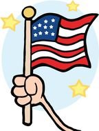 American Flag hand drawing