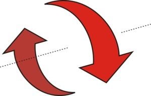 circular red arrows