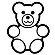 Teddy Bear Clip Art Black And White drawing
