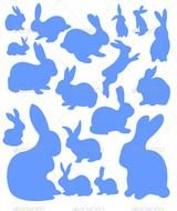 Bunny Silhouette Clip Art Navy Blue