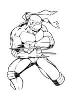 coloring page with Ninja turtle