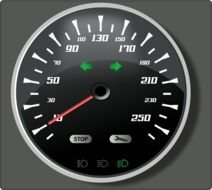 painted black car speedometer