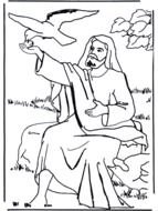 Black and white drawing with Jesus clipart