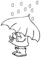 picture of an animal under an umbrella in the rain
