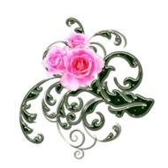 Green And Pink Roses drawing
