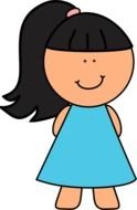 Clip art of cartoon girl with brown hair