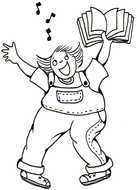 fat Girl Singing drawing