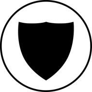 painted black shield in the circle
