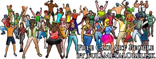 Colorful community people clipart