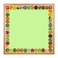 clipart of Fruits and Vegetables, square Border