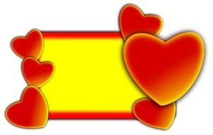 yellow bannet and orange hearts