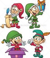 Cartoon Christmas Elves N11