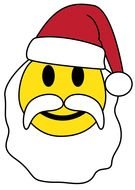 smiley in the image of Santa Claus