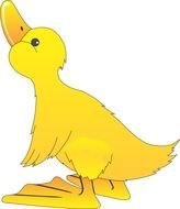 Yellow standing duck clipart