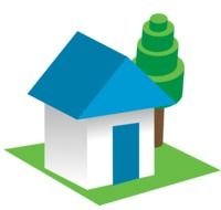 3 d model of the house and tree