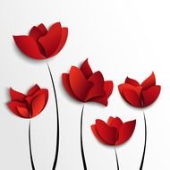 clipart of the 3D Single Flowers